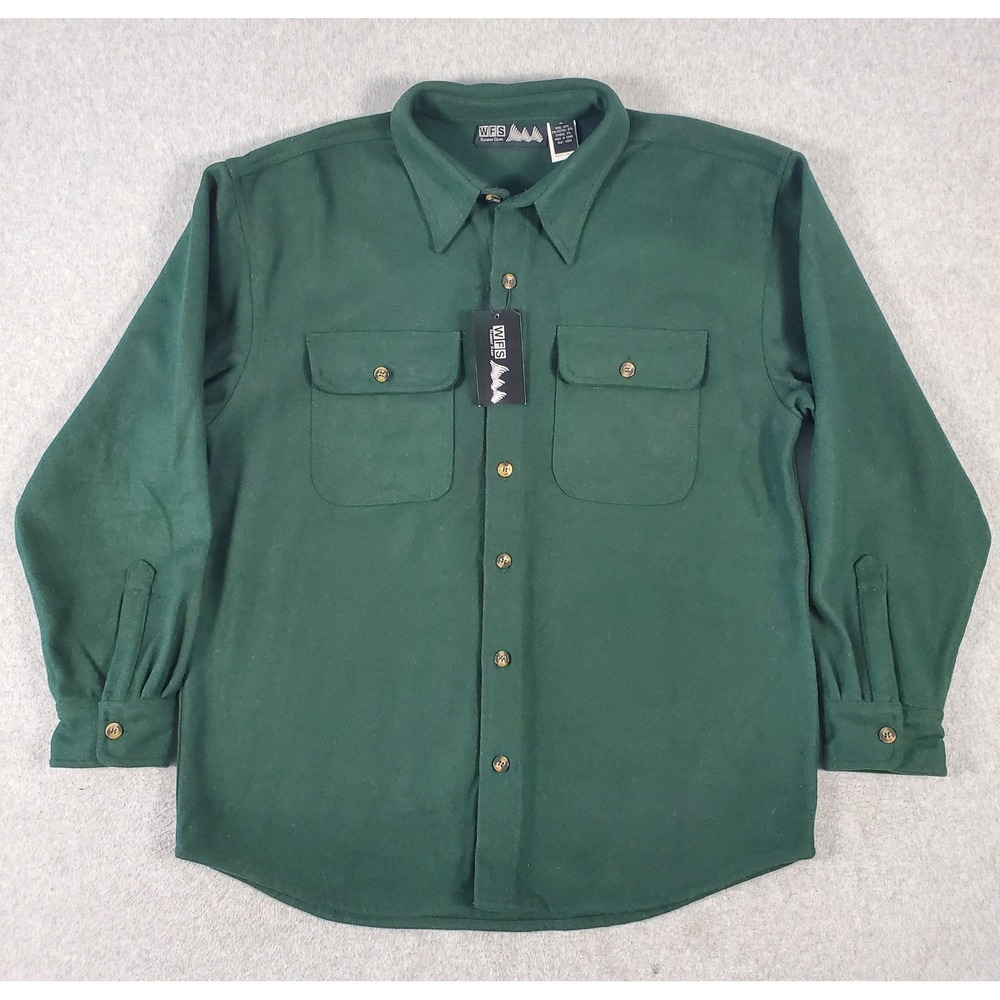 WFS Element Gear Shirt Jacket Mens XL Wool Blend Forest Outdoor Hunting Green